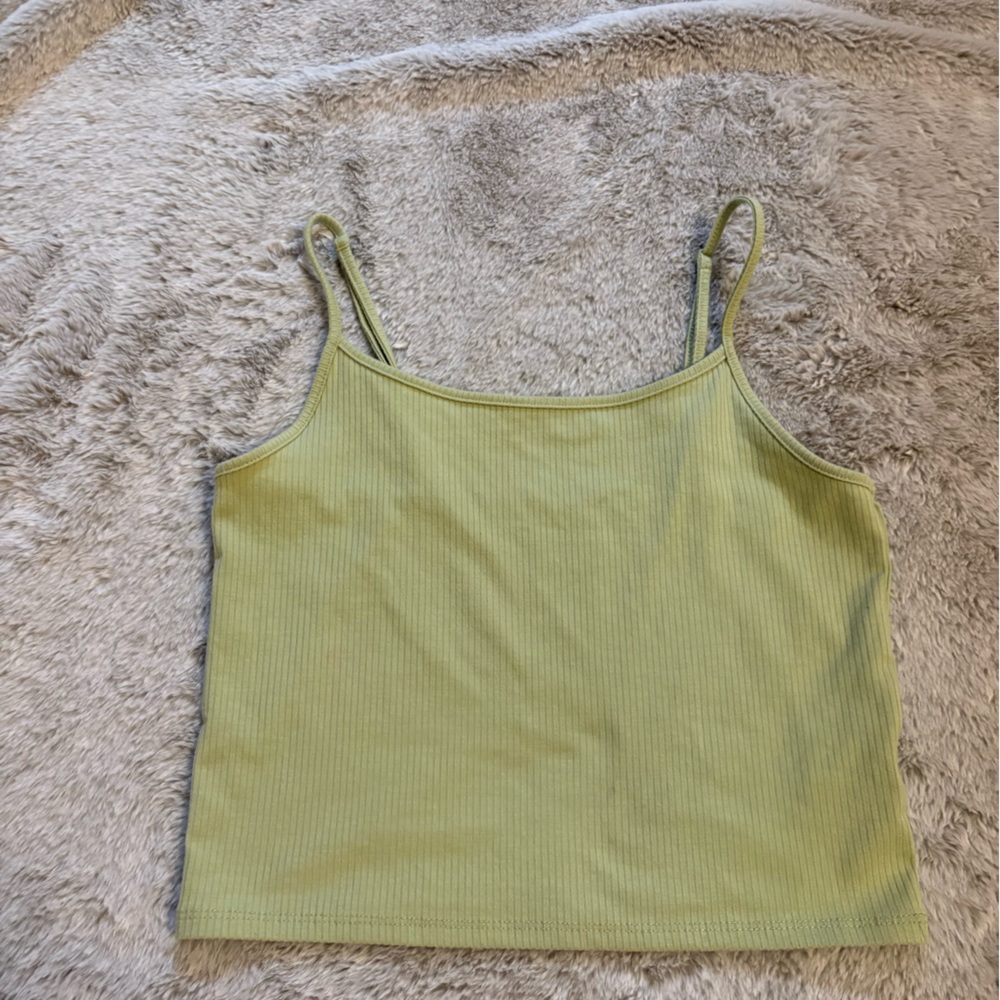 American Eagle Cropped Green Cami Tank Top